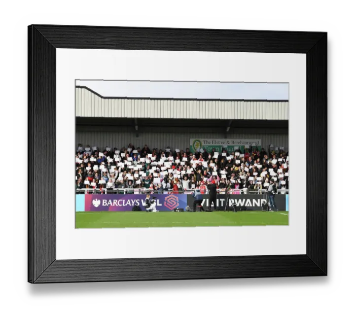 Framed Print : Arsenal Women's FA Cup Match Against Watford Women: All-White Campaign Against Knife Crime and Youth Violence