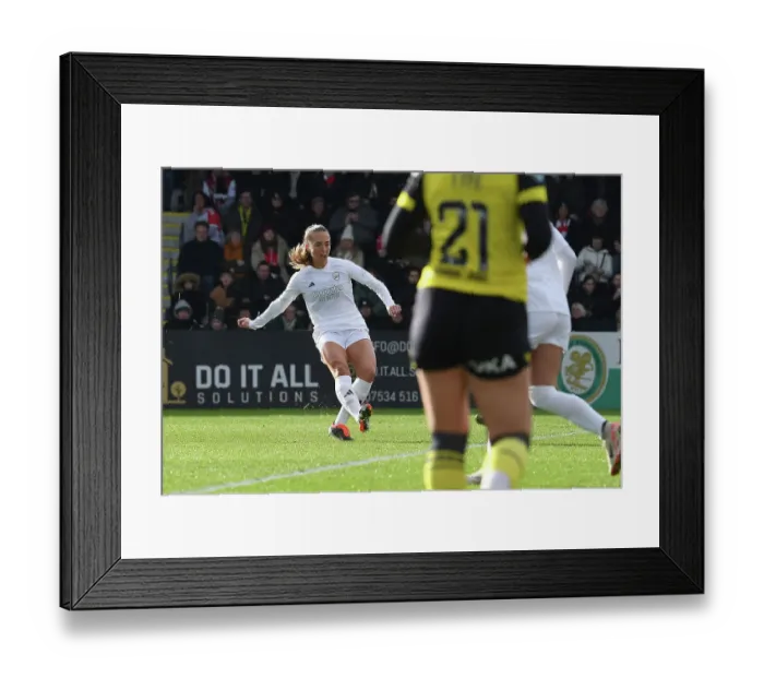 Framed Print : Arsenal Women Score Second Goal Against Watford Women in FA Cup Fourth Round Framed Print : Arsenal Women Score Second Goal Against Watford Women in FA Cup Fourth Round