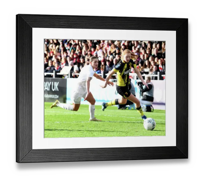 Framed Print : Intense Battle: Arsenal Women vs. Watford Women in FA Cup Fourth Round