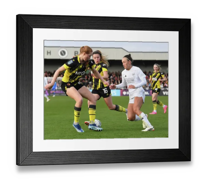 Framed Print : Intense Battle: Arsenal Women vs. Watford Women in FA Cup Fourth Round
