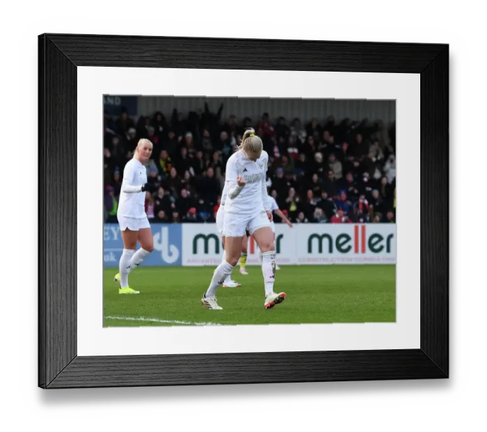 Framed Print : Arsenal Women's FA Cup Victory: Amanda Ilestedt Scores Fourth Goal Against Watford Women