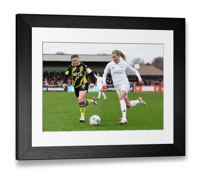 Framed Print : Intense Arsenal Women vs. Watford Women FA Cup Clash: Cloe Lacasse Fights for Possession Framed Print : Intense Arsenal Women vs. Watford Women FA Cup Clash: Cloe Lacasse Fights for Possession