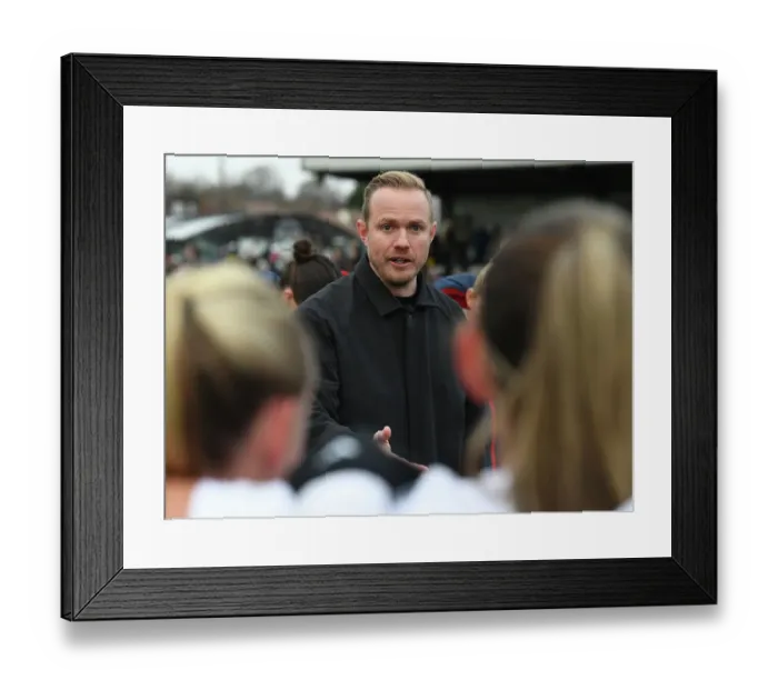 Framed Print : Jonas Eidevall Reacts After Arsenal Women's FA Cup Match Against Watford Women Framed Print : Jonas Eidevall Reacts After Arsenal Women's FA Cup Match Against Watford Women