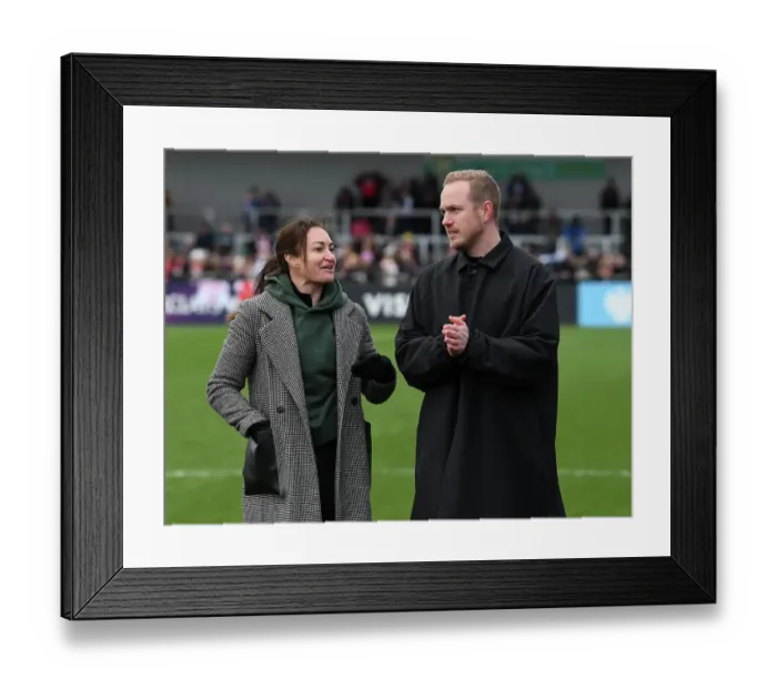 Framed Print : Arsenal Women's Coach Jonas Eidevall and Jodie Taylor Celebrate FA Cup Victory