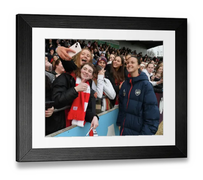 Framed Print : Arsenal Women's FA Cup: Lotte Wubben-Moy Celebrates with Fans after Victory over Watford Women