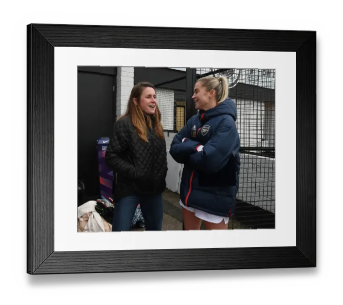 Framed Print : Alessia Russo and Heather O'Reilly Chat After Arsenal Women vs. Watford Women FA Cup Match Framed Print : Alessia Russo and Heather O'Reilly Chat After Arsenal Women vs. Watford Women FA Cup Match