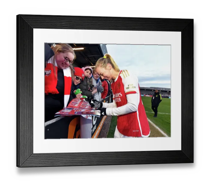 Framed Print : Arsenal Women's Super League Victory: Amanda Ilestedt Celebrates with Fans Framed Print : Arsenal Women's Super League Victory: Amanda Ilestedt Celebrates with Fans
