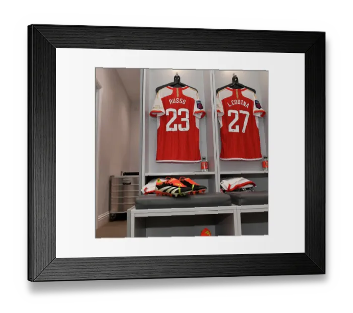 Framed Print : Alessia Russo's New Adidas Boots: Arsenal Women's Changing Room Preparation vs Everton Women (Barclays Women's Super League) Framed Print : Alessia Russo's New Adidas Boots: Arsenal Women's Changing Room Preparation vs Everton Women (Barclays Women's Super League)