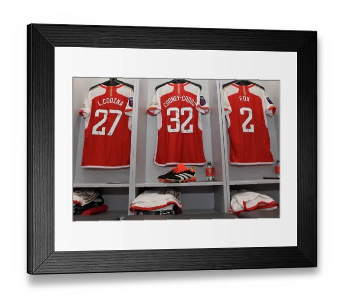 Framed Print : Arsenal's Kyra Cooney-Cross Gears Up for Barclays Super League Showdown in New Adidas Boots Framed Print : Arsenal's Kyra Cooney-Cross Gears Up for Barclays Super League Showdown in New Adidas Boots