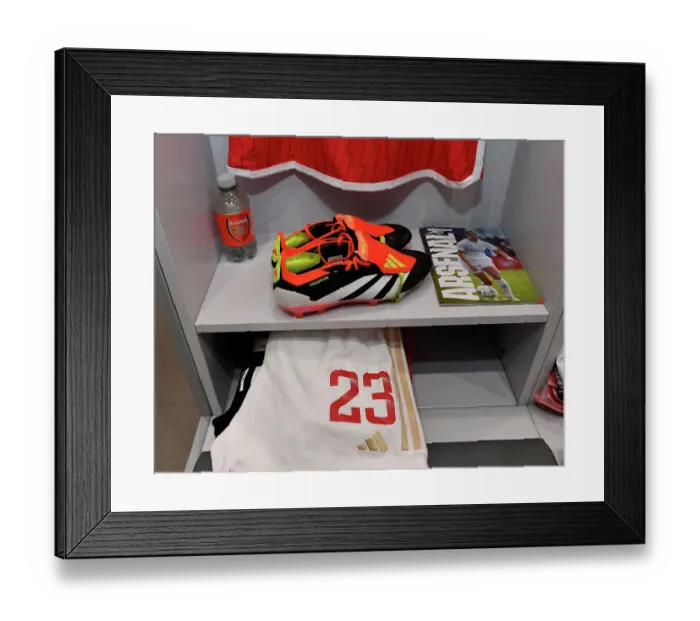 Framed Print : Alessia Russo Unveils New Adidas Boots in Arsenal Women's Changing Room Ahead of Arsenal vs Everton (Barclays Women's Super League, 2023-24) Framed Print : Alessia Russo Unveils New Adidas Boots in Arsenal Women's Changing Room Ahead of Arsenal vs Everton (Barclays Women's Super League, 2023-24)