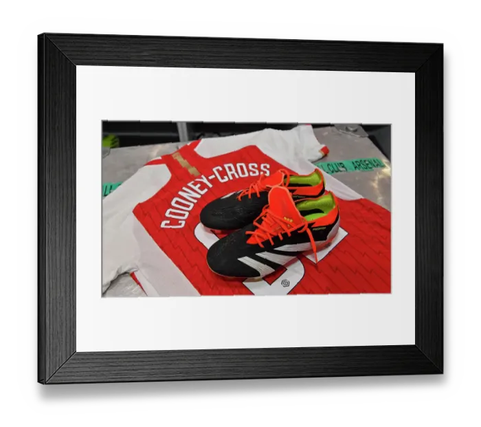 Framed Print : Arsenal's Kyra Cooney-Cross Gears Up for Barclays Super League Showdown Against Everton in New Adidas Boots