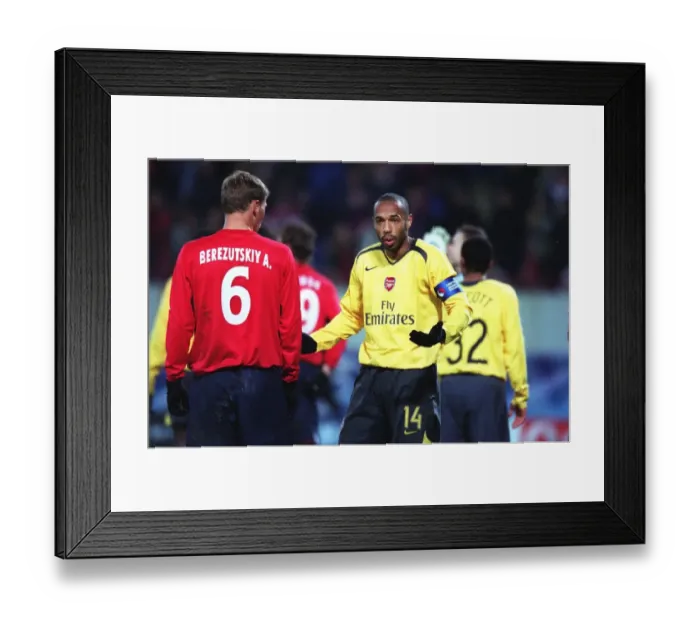 Framed Print : Thierry Henry (Arsenal) in shock after his goal is ruled out for handball