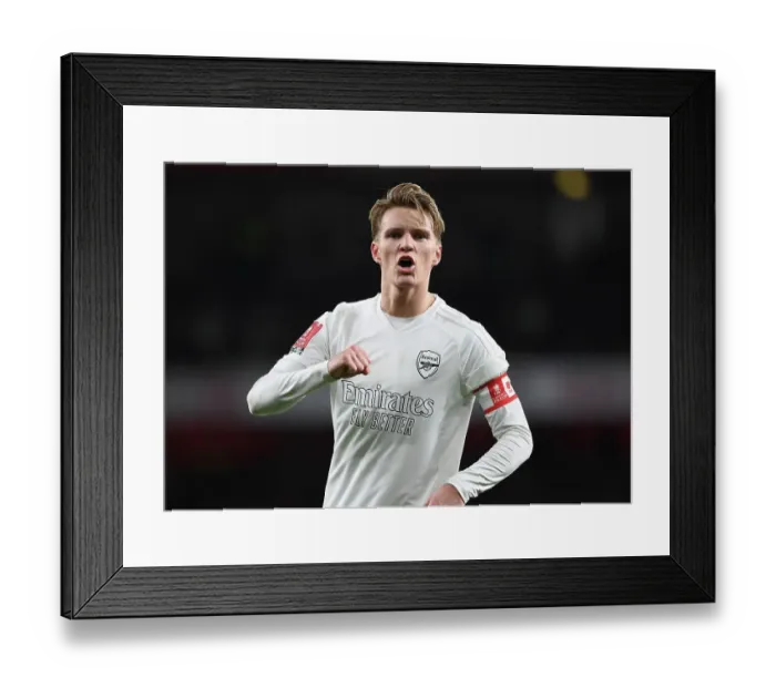 Framed Print : Martin Odegaard in Action: Arsenal vs Liverpool - FA Cup 2023-24