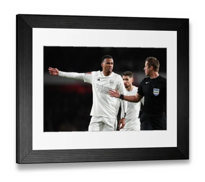 Framed Print : No More Red: Arsenal vs. Liverpool's Tense Emirates FA Cup Clash in All-White Kits