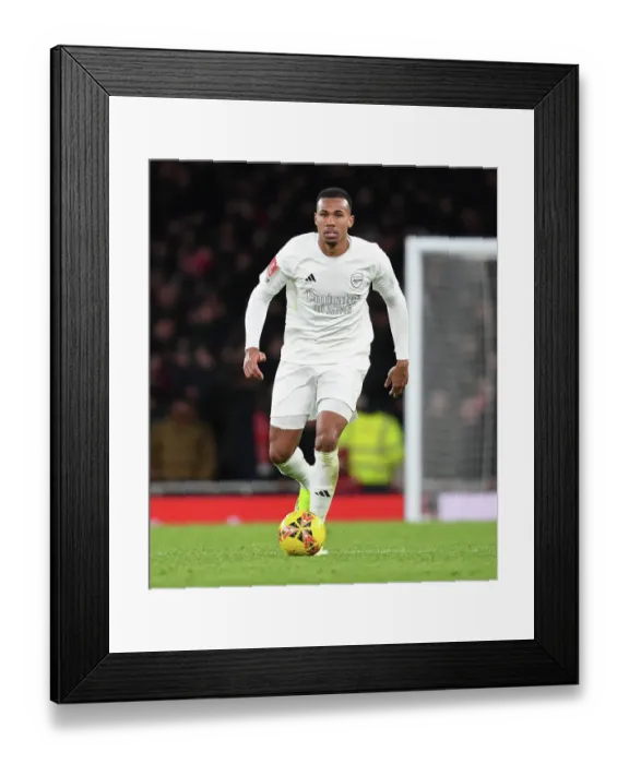 Framed Print : Arsenal's Gabriel Faces Off Against Liverpool in FA Cup Showdown (2023-24)