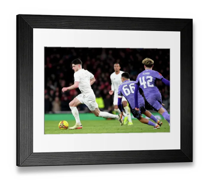 Framed Print : No More Red: Arsenal vs. Liverpool in Historic All-White Kits - Emirates FA Cup Clash