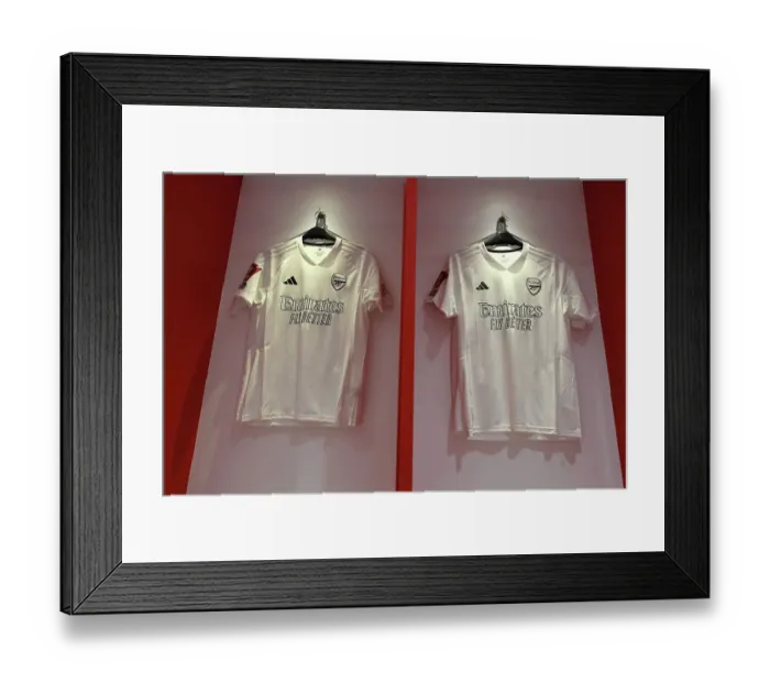 Framed Print : Arsenal United Against Knife Crime: All-White Kit Debut vs. Liverpool in FA Cup Match, 2024