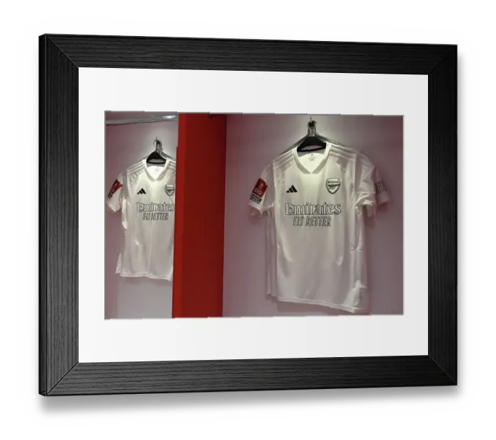 Framed Print : Arsenal United Against Knife Crime: Arsenal Debut All-White Kit vs. Liverpool in Emirates FA Cup
