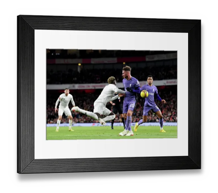 Framed Print : Arsenal United Against Knife Crime: Arsenal vs. Liverpool in All-White FA Cup Clash