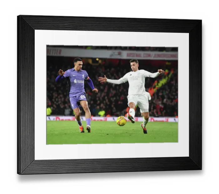 Framed Print : Clash of Titans: Arsenal vs. Liverpool in the FA Cup Third Round