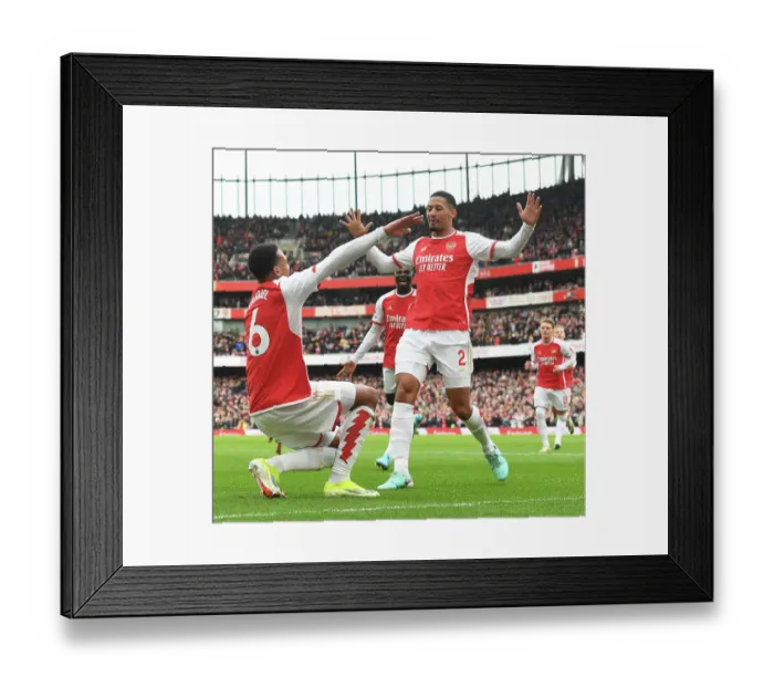 Framed Print : Arsenal: Gabriel and Saliba's Electric Goal Celebration vs Crystal Palace (2023-24)