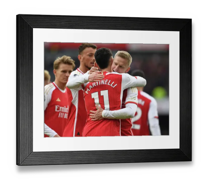 Framed Print : Arsenal's Martinelli and Zinchenko: Five-Goal Blitz Against Crystal Palace (2023-24)