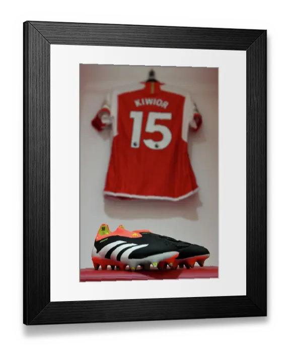 Framed Print : A Closer Look: Jakub Kiwior's Arsenal Boots Before Arsenal vs. Crystal Palace (2023-24) Framed Print : A Closer Look: Jakub Kiwior's Arsenal Boots Before Arsenal vs. Crystal Palace (2023-24)