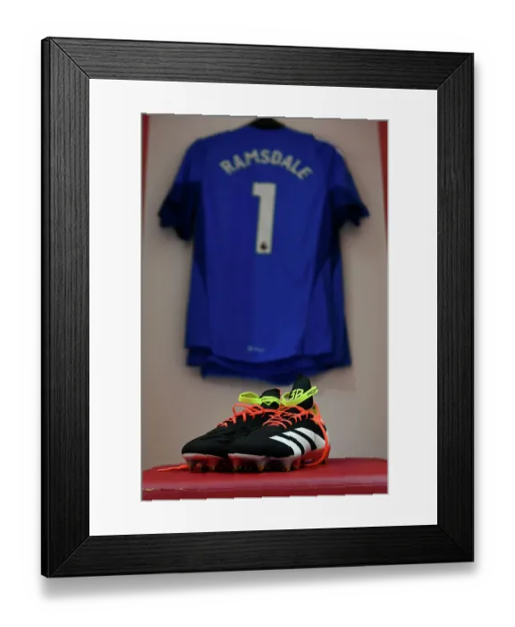 Framed Print : Aaron Ramsdale's Game-Ready Boots: An Exclusive Look before Arsenal vs. Crystal Palace (2023-24) Framed Print : Aaron Ramsdale's Game-Ready Boots: An Exclusive Look before Arsenal vs. Crystal Palace (2023-24)