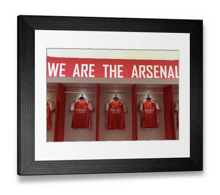 Framed Print : The Calm Before the Storm: Arsenal Changing Room Before Crystal Palace Clash (Premier League 2023-24)