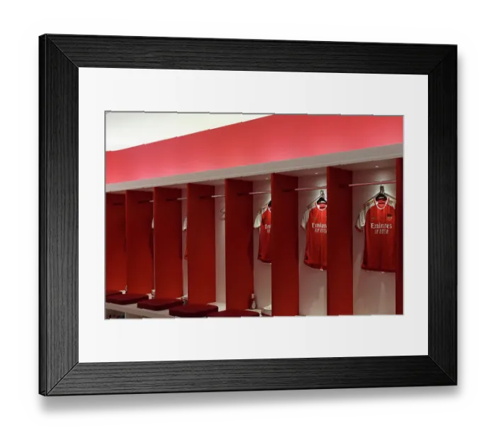Framed Print : Arsenal Dressing Room: Pre-Match Preparation vs Crystal Palace (2023-24)