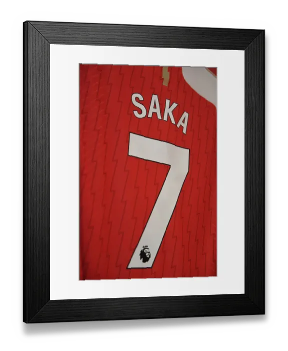 Framed Print : Bukayo Saka's Game-Ready Look: Arsenal FC's Star Player Prepares for Arsenal v Crystal Palace (2023-24)