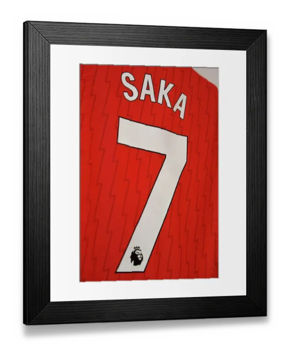 Framed Print : Arsenal FC: Bukayo Saka's Match-Ready Shirt in the Arsenal Dressing Room (2023-24) Framed Print : Arsenal FC: Bukayo Saka's Match-Ready Shirt in the Arsenal Dressing Room (2023-24)