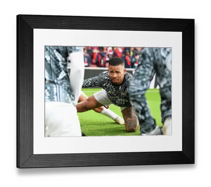 Framed Print : Gabriel Jesus Gears Up: Arsenal's Star Forward Prepares for Arsenal vs Crystal Palace, Premier League 2023-24 Framed Print : Gabriel Jesus Gears Up: Arsenal's Star Forward Prepares for Arsenal vs Crystal Palace, Premier League 2023-24
