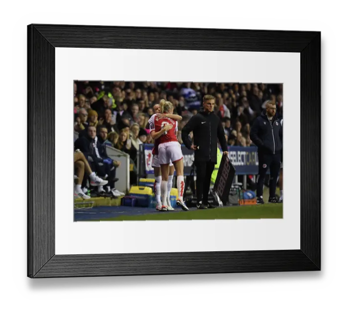 Framed Print : Arsenal Women: Leah Williamson and Beth Mead's Heartwarming Moment during Conti Cup Match