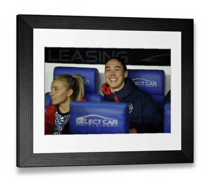 Framed Print : Arsenal Women's Squad on the Sidelines: Reading vs Arsenal, FA Women's Continental Tyres League Cup 2023-24