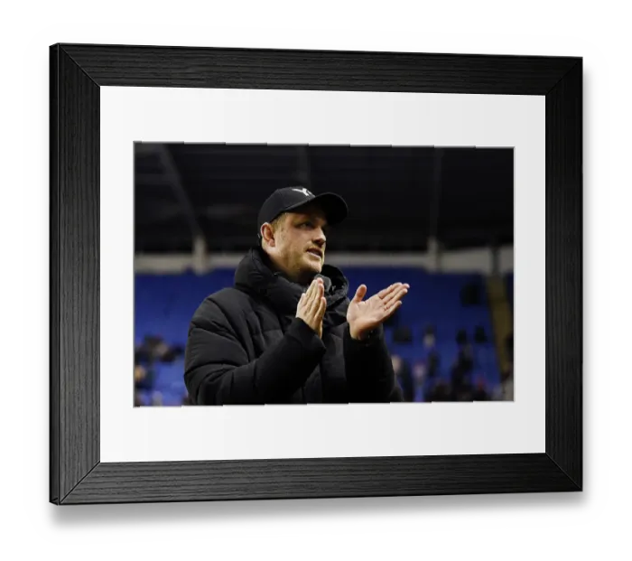 Framed Print : Arsenal Women's FA WSL Cup Victory: Jonas Eidevall Celebrates with Fans