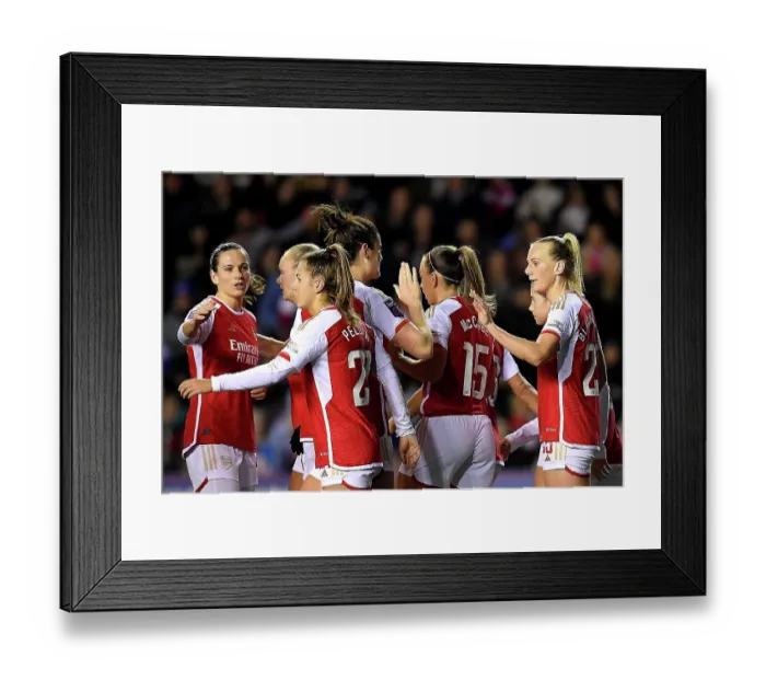 Framed Print : Arsenal Women Celebrate Stina Blackstenius's Goal in FA WSL Cup Match Against Reading Framed Print : Arsenal Women Celebrate Stina Blackstenius's Goal in FA WSL Cup Match Against Reading