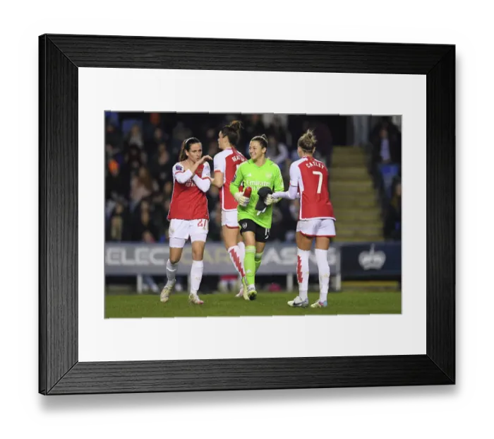 Framed Print : Arsenal Women vs Reading: Sabrina D'Angelo Engages Teammates at FA WSL Cup Second-Half