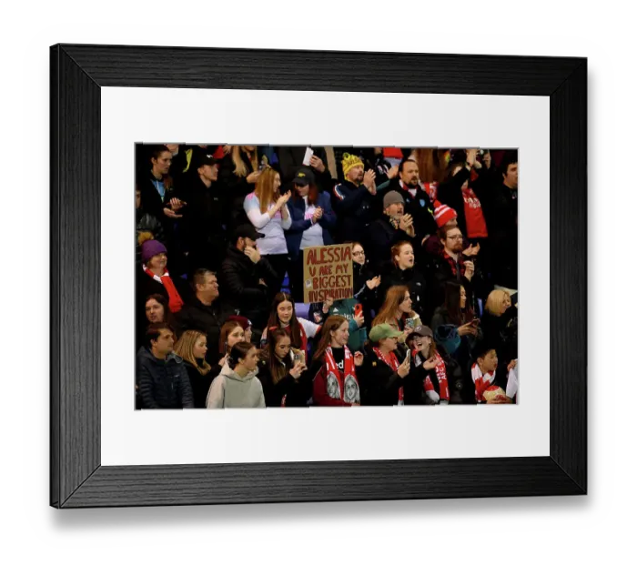 Framed Print : Arsenal Fans Rally Behind Their Team: Liverpool FC vs Arsenal FC, Barclays Women's Super League Framed Print : Arsenal Fans Rally Behind Their Team: Liverpool FC vs Arsenal FC, Barclays Women's Super League