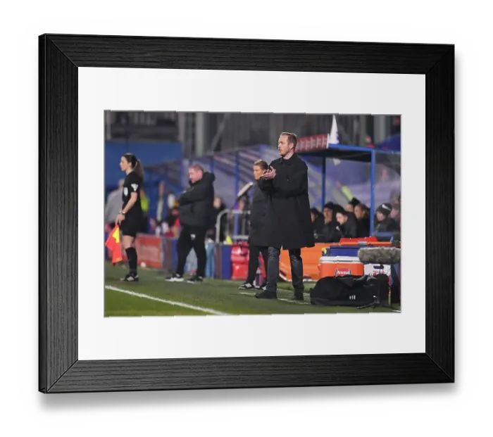 Framed Print : Arsenal vs Liverpool: Eidevall's Reaction in Barclays Women's Super League Clash