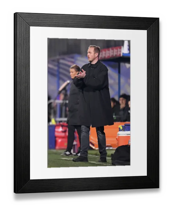Framed Print : Arsenal's Jonas Eidevall Reacts During Liverpool vs Arsenal Women's Super League Match Framed Print : Arsenal's Jonas Eidevall Reacts During Liverpool vs Arsenal Women's Super League Match
