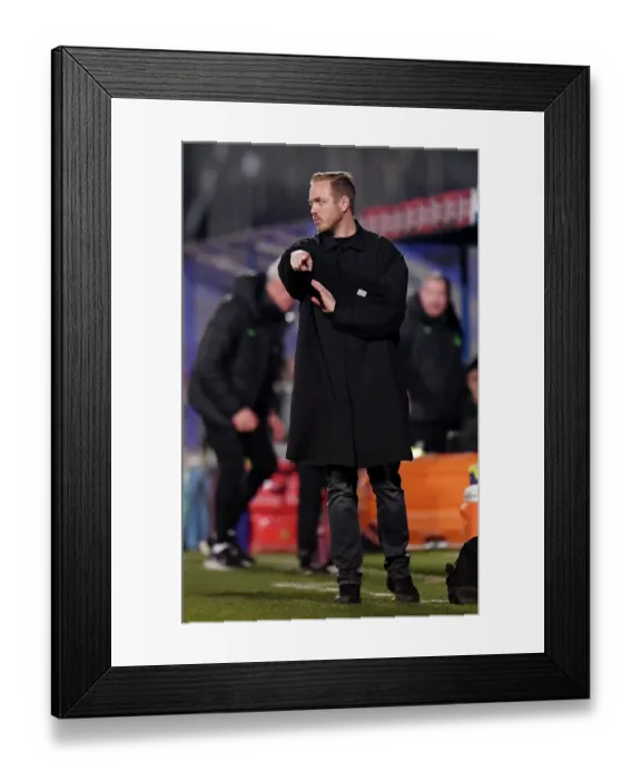 Framed Print : Arsenal Women's Manager Jonas Eidevall Gives Instructions vs. Liverpool Women in Barclays WSL Match Framed Print : Arsenal Women's Manager Jonas Eidevall Gives Instructions vs. Liverpool Women in Barclays WSL Match
