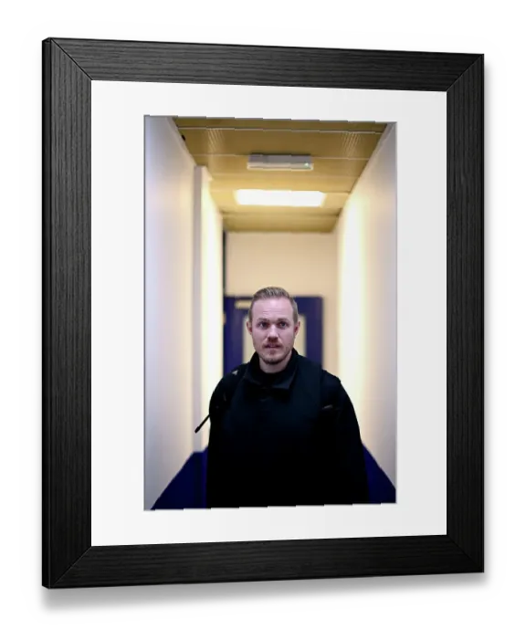 Framed Print : Arsenal's Jonas Eidevall Arrives at Prenton Park Ahead of Liverpool vs Arsenal Women's Super League Clash