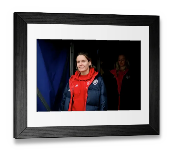 Framed Print : Arsenal's Cloe Lacasse Inspects Prenton Park Ahead of Liverpool vs Arsenal Women's Super League Clash