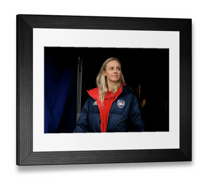 Framed Print : Arsenal's Amanda Ilestedt Inspects Prenton Park Ahead of Liverpool vs Arsenal Women's Super League Clash