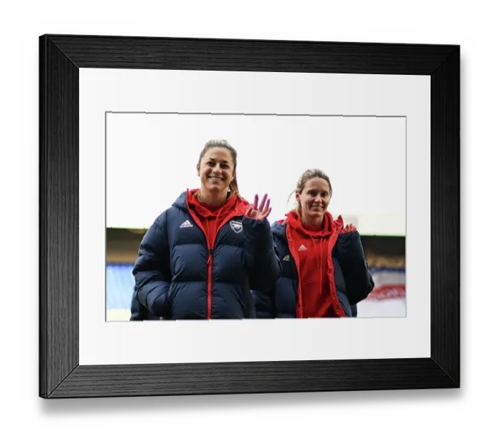 Framed Print : Arsenal Players Sabrina D'Angelo and Cloe Lacasse Prepare for Liverpool FC Clash in Barclays Women's Super League Framed Print : Arsenal Players Sabrina D'Angelo and Cloe Lacasse Prepare for Liverpool FC Clash in Barclays Women's Super League