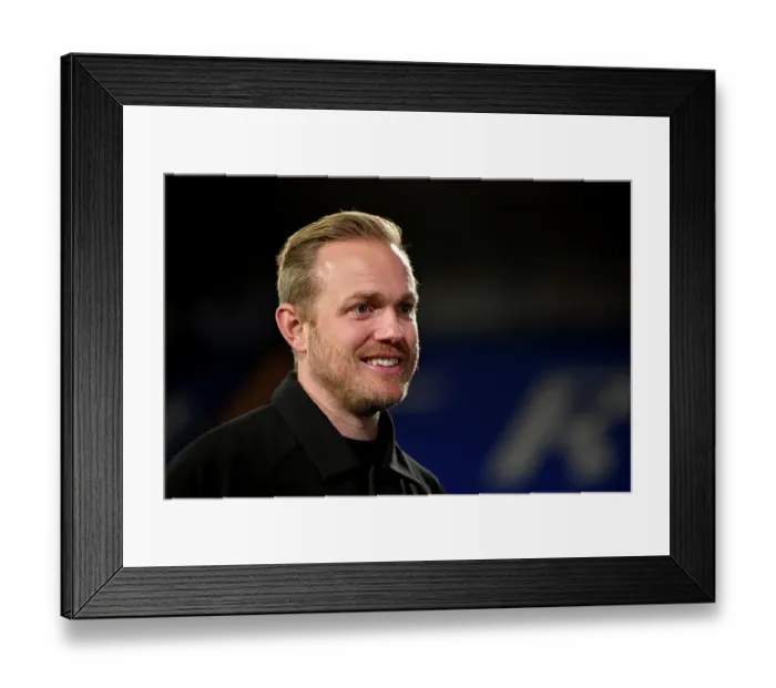 Framed Print : Arsenal Manager Jonas Eidevall Smiles After Liverpool vs Arsenal Women's Super League Match