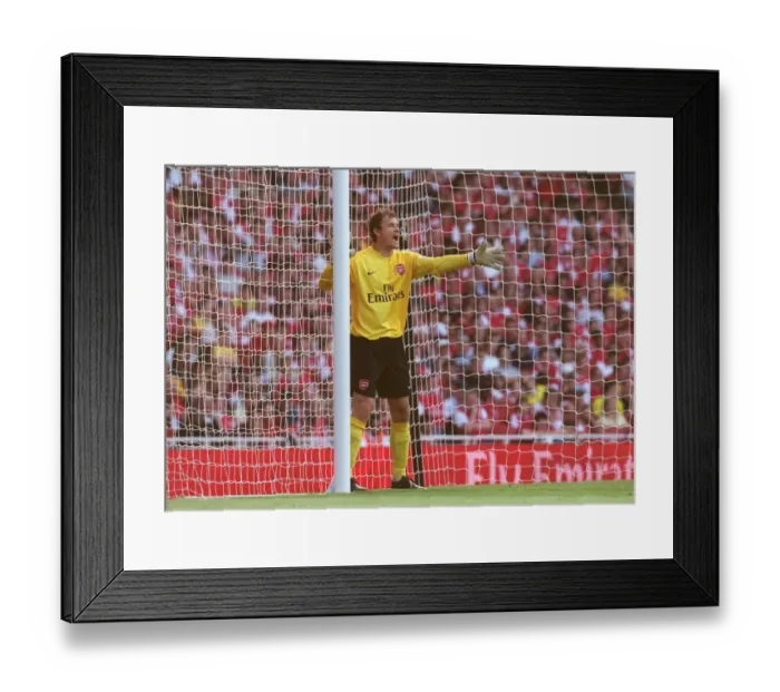 Framed Print : Arsenal's Jens Lehmann Celebrates Shutout Against Sheffield United, FA Premiership 2006