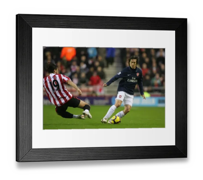 Framed Print : Tomas Rosicky (Arsenal) Lorik Cana (Sunderland). Sunderland 1: 0 Arsenal