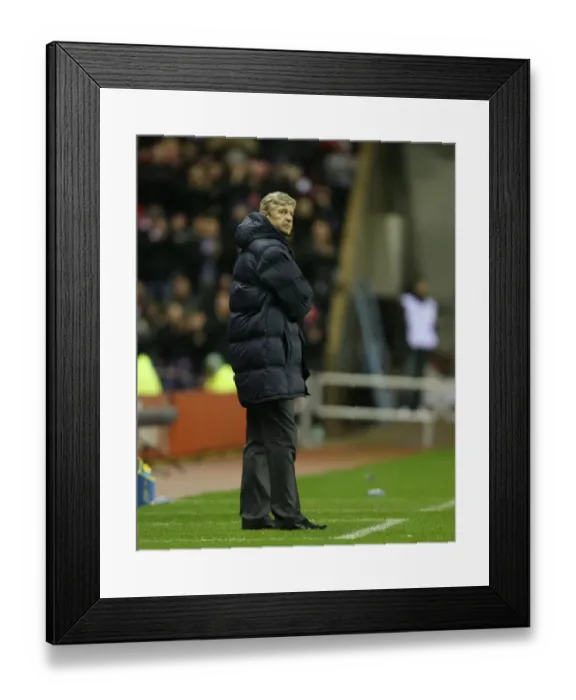Framed Print : Arsene Wenger Celebrates Arsenal's Hard-Fought 1-0 Victory Over Sunderland, 2009